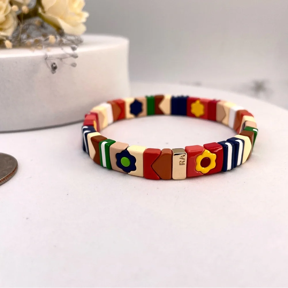 ROXANNE Assoulin  Prarie Rose Patchwork Set Of Tow Bracelet